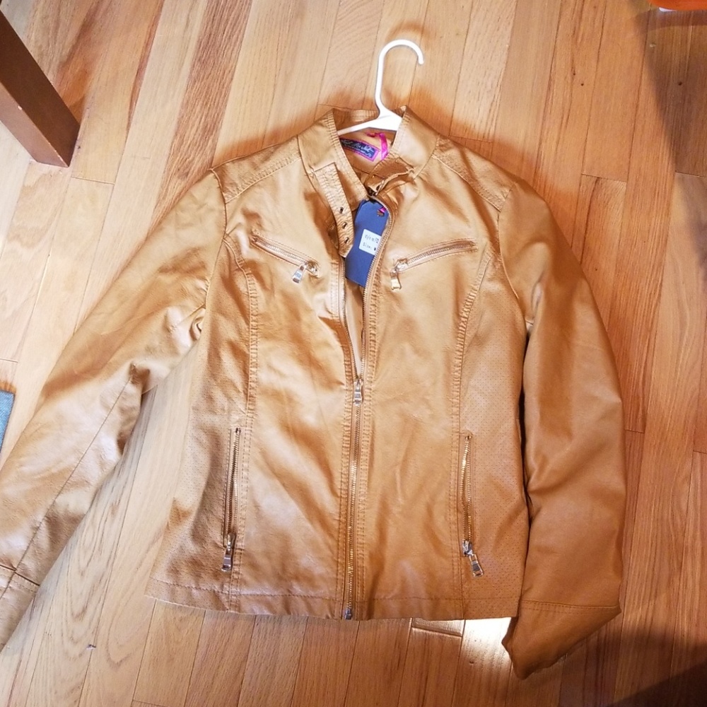 NWT Tan Pleather Jacket